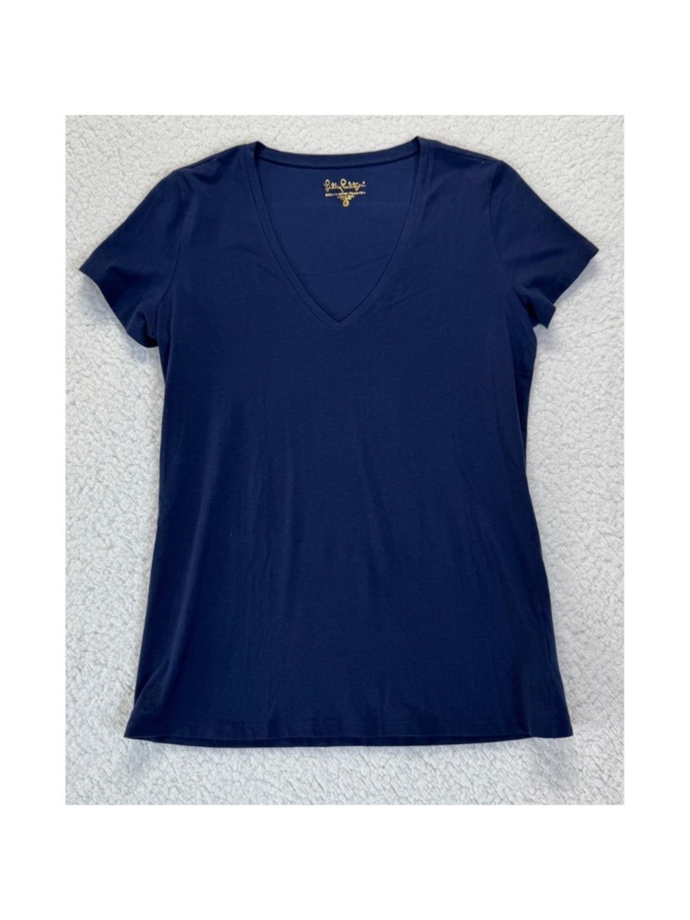 Lilly Pulitzer Navy V-Neck Short Sleeve Tee